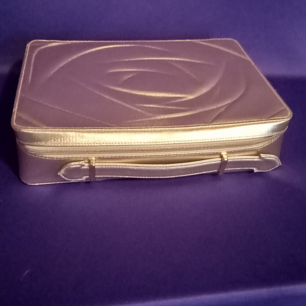 Slim Gold Makeup Train Case